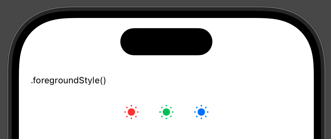 SF Symbols with different foreground colours applied.