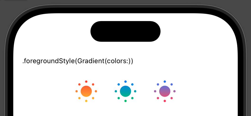 SF Symbols with different gradients applied.